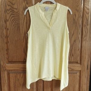 Chico's‎ NWOT Ultimate Tee Slub Knit Tank Top Size Small Yellow Cotton Modal